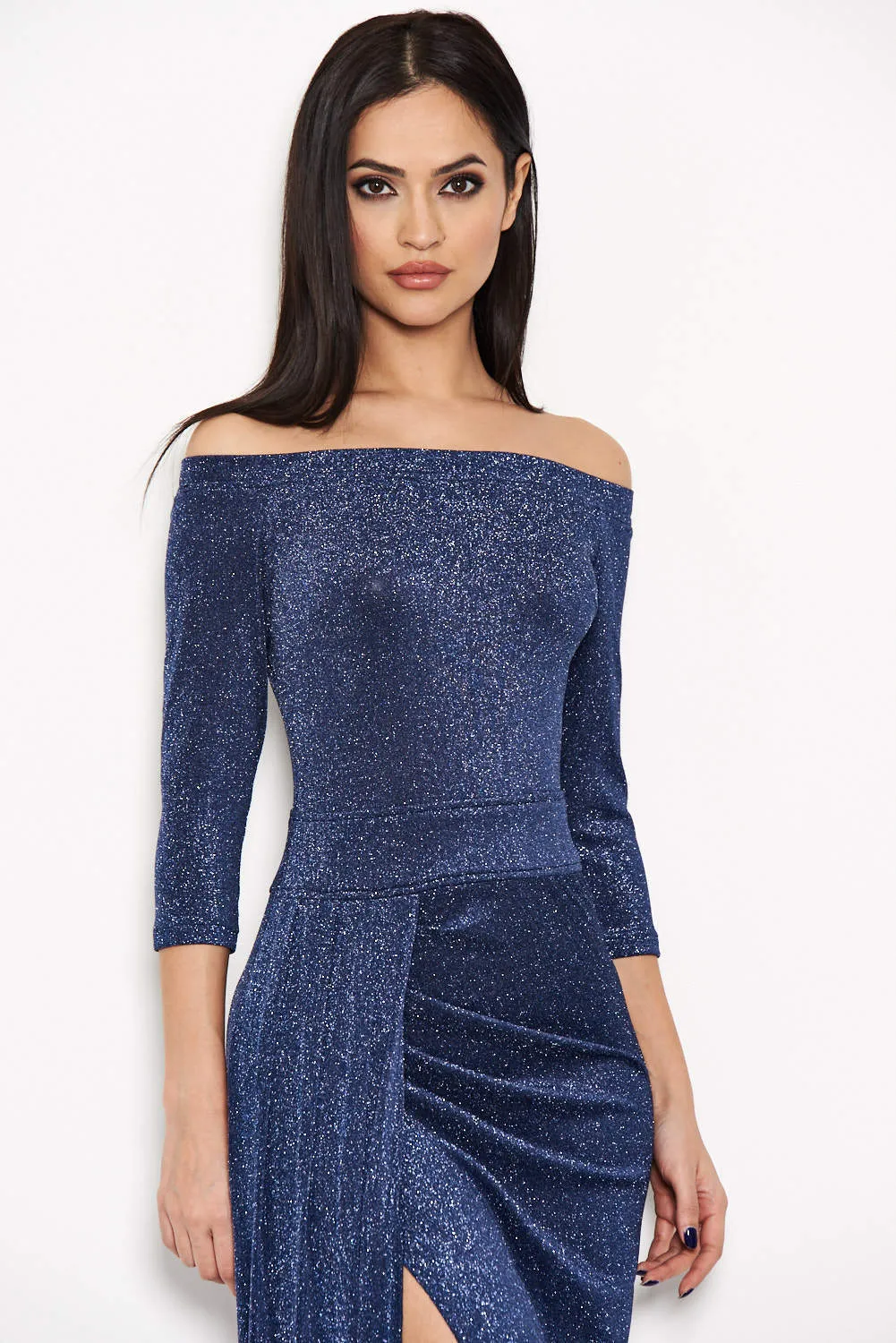 Off The Shoulder Sparkle Maxi Dress sold by AX Paris product image thumbnail 5