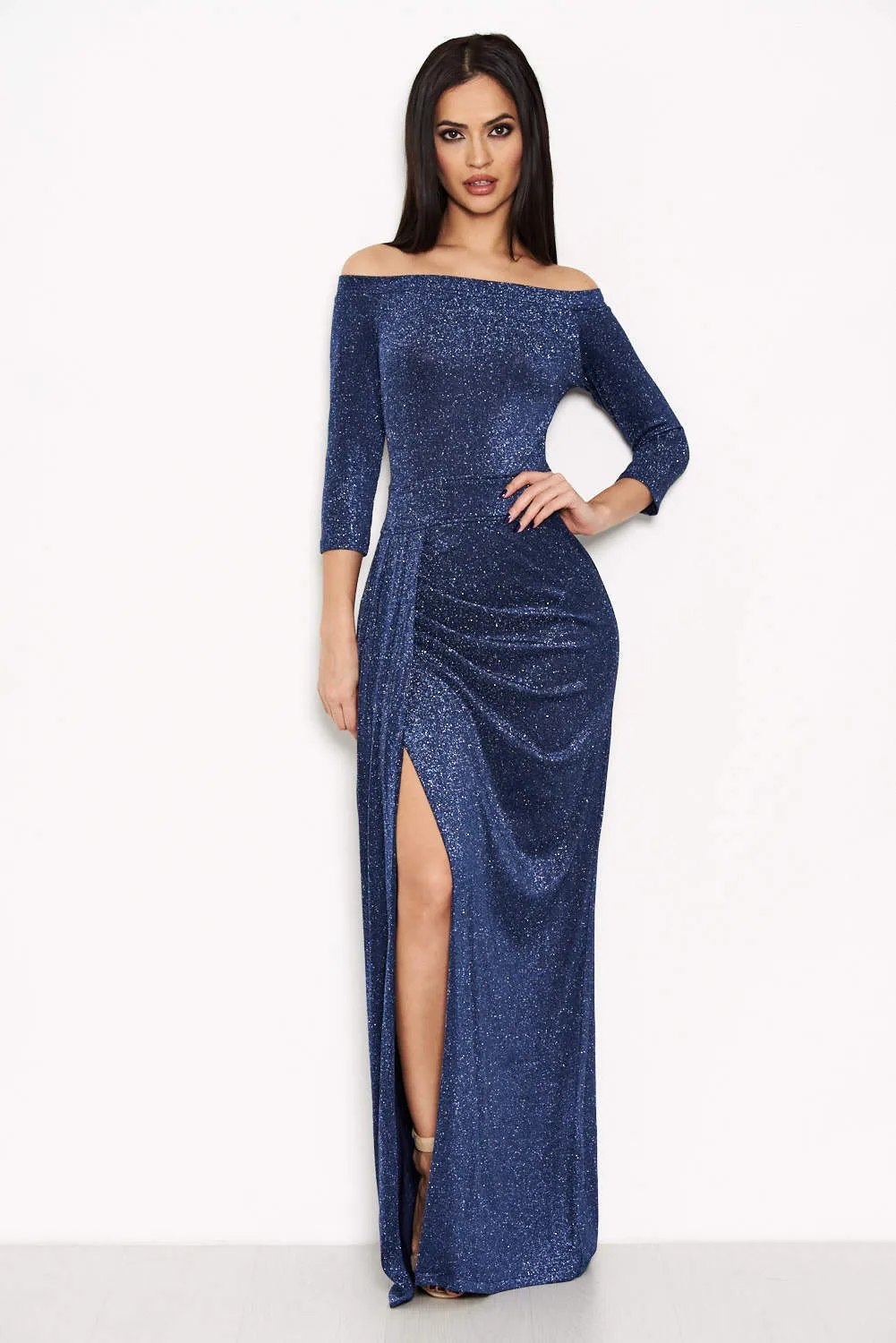 Off The Shoulder Sparkle Maxi Dress sold by AX Paris product image thumbnail 2