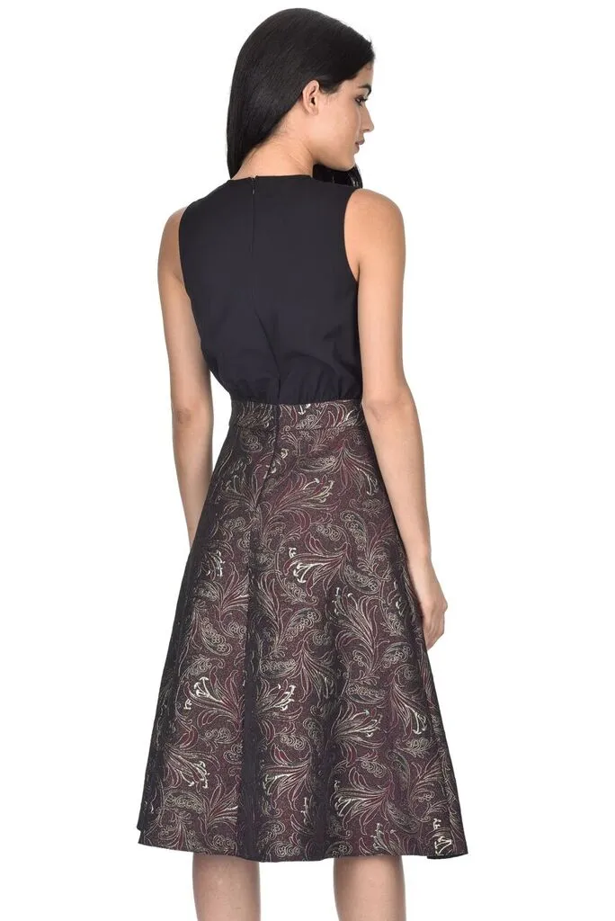 Plum Printed Metallic 2 in 1 Midi Dress sold by AX Paris product image thumbnail 3