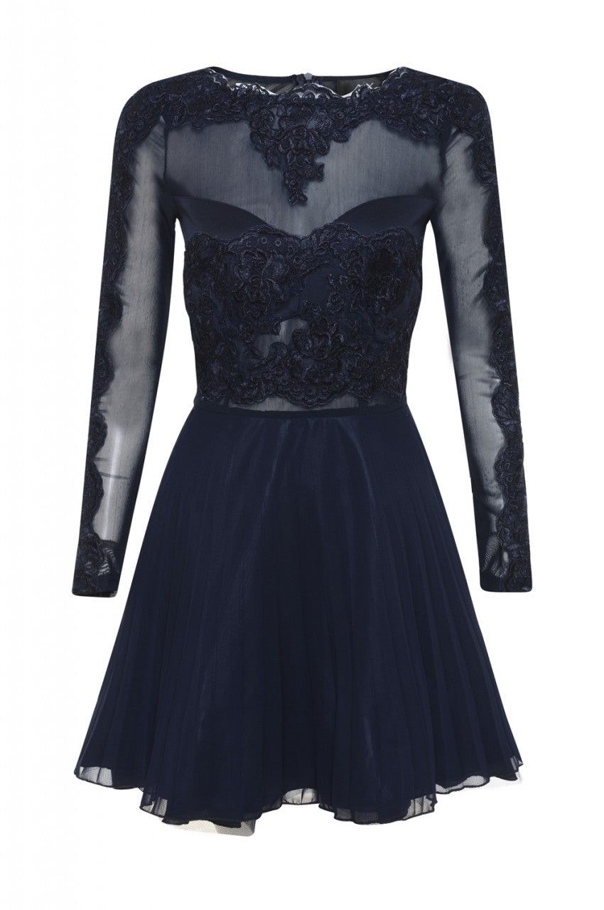 Lace Detail Pleated Skater Dress sold by AX Paris product image thumbnail 5