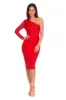 Red Lace Detail Asymmetric Midi Dress sold by AX Paris