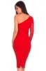 Red Lace Detail Asymmetric Midi Dress sold by AX Paris