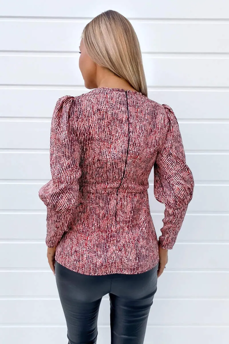 Red Printed V-Neck Top sold by AX Paris product image thumbnail 4