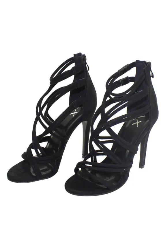 Black Strappy Stiletto Heel sold by AX Paris