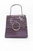 Mink Croc Mini Patent Bag With Gold Ring sold by AX Paris