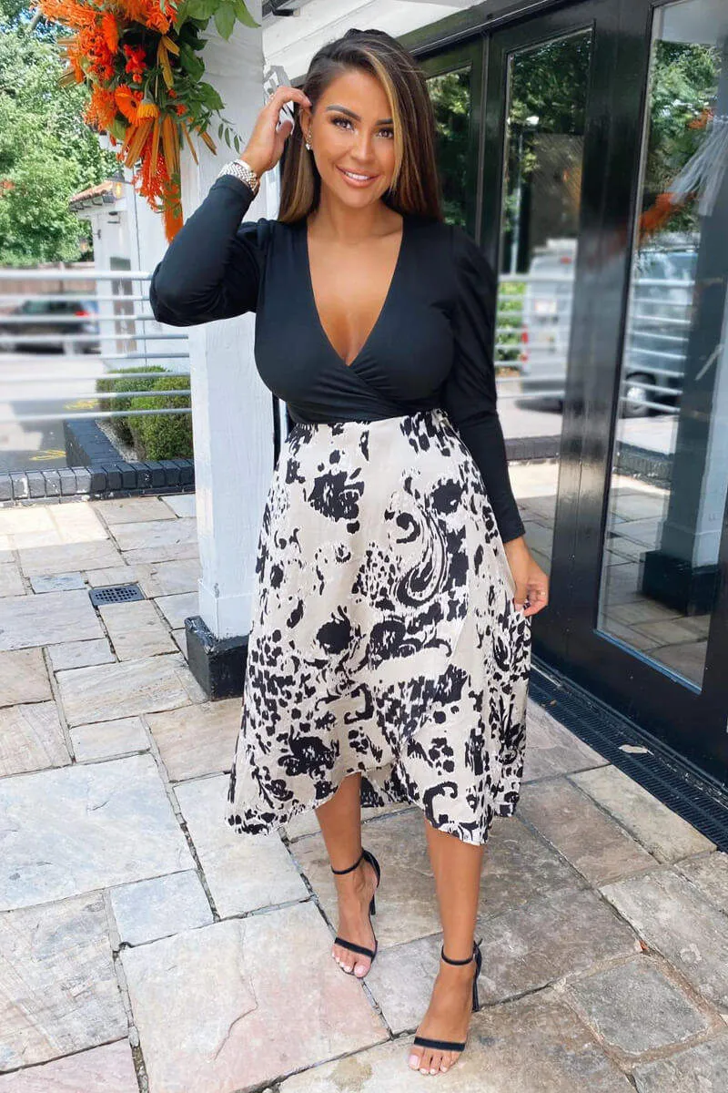 Multi 2 in 1 Animal Print Wrap Midi Dress sold by AX Paris