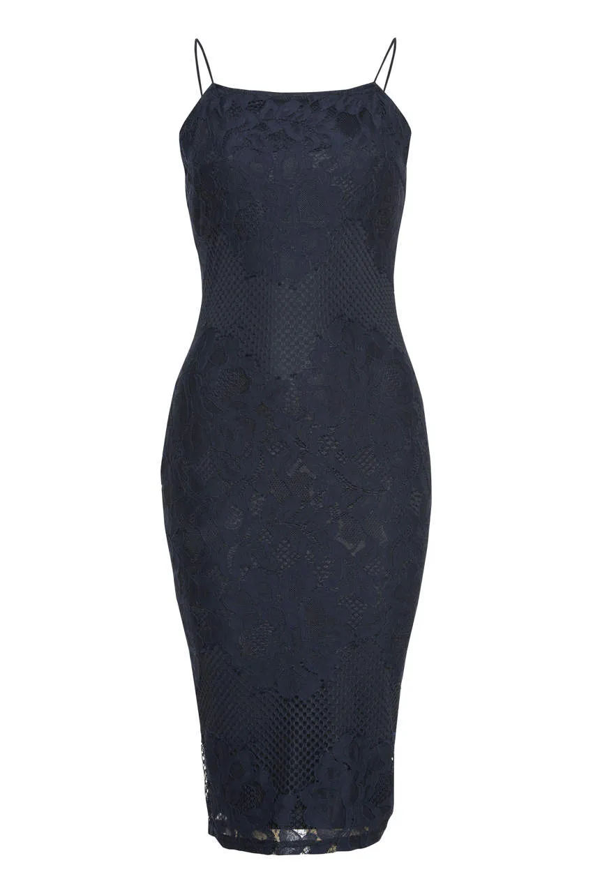 Navy Strappy Lace Midi Dress sold by AX Paris product image thumbnail 4