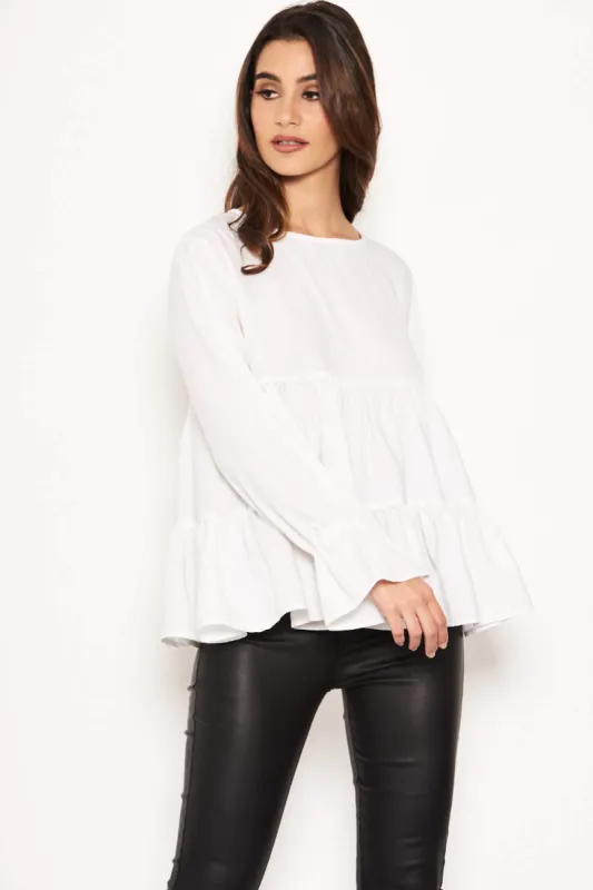 White Tiered Top sold by AX Paris