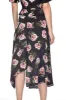 Black Floral Asymmetric Hem Skirt sold by AX Paris