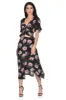Black Floral Asymmetric Hem Skirt sold by AX Paris