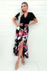Multi Floral Printed 2 in 1 Short Sleeve Frill Hem Midi Dress sold by AX Paris