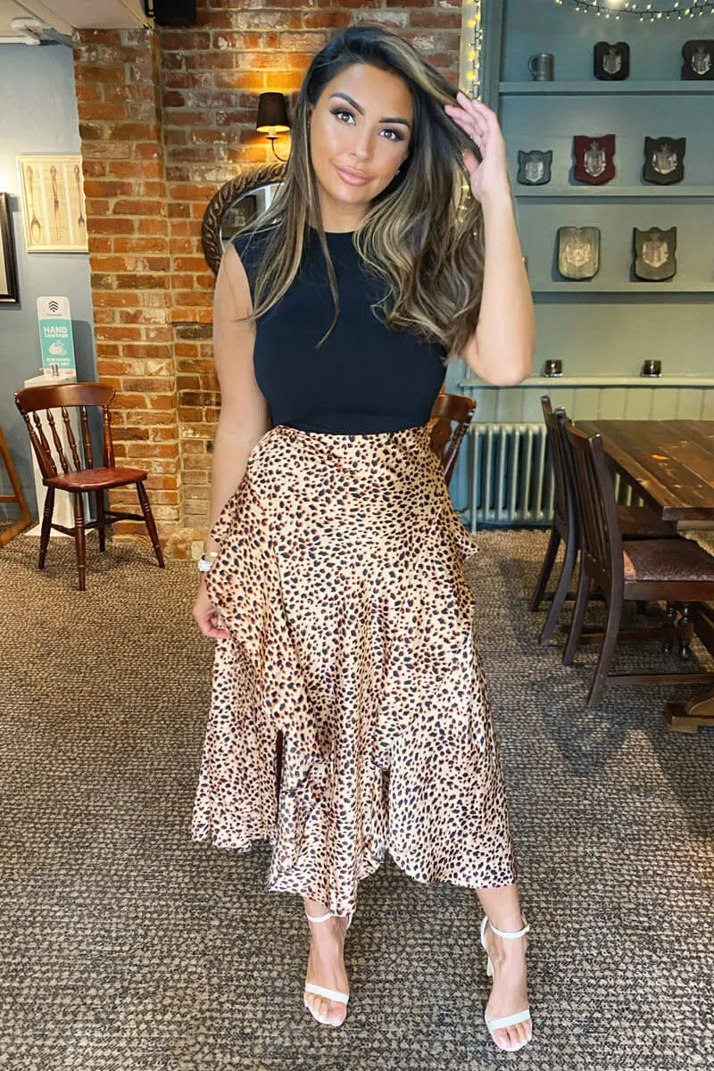 Black 2 in 1 Animal Print Midi Dress sold by AX Paris product image thumbnail 3