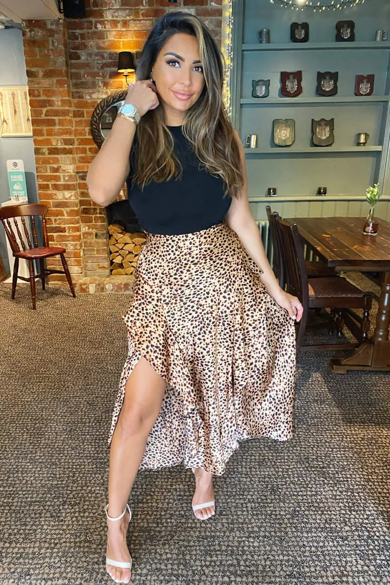 Black 2 in 1 Animal Print Midi Dress sold by AX Paris product image thumbnail 2