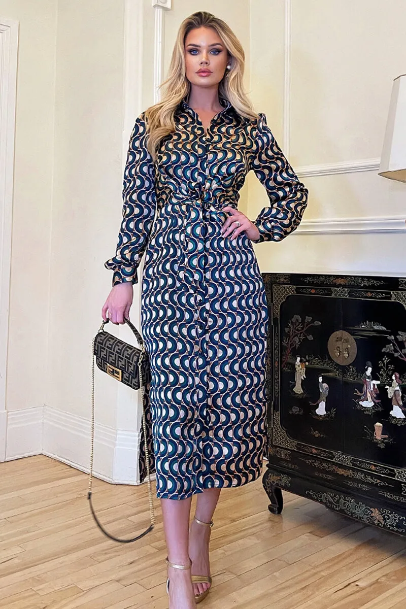 Multi Tie Waist Midi Shirt Dress sold by AX Paris product image thumbnail 3