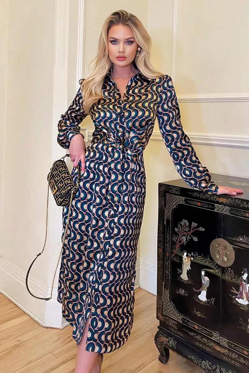 Multi Tie Waist Midi Shirt Dress sold by AX Paris