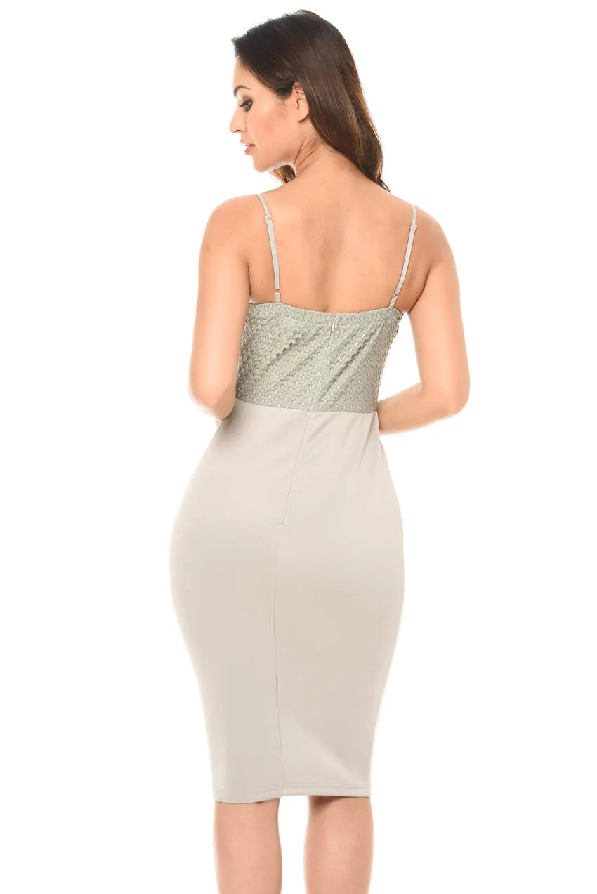 Grey Midi Dress with Strappy Detail sold by AX Paris product image thumbnail 3