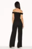 Black Strappy Off The Shoulder Jumpsuit sold by AX Paris