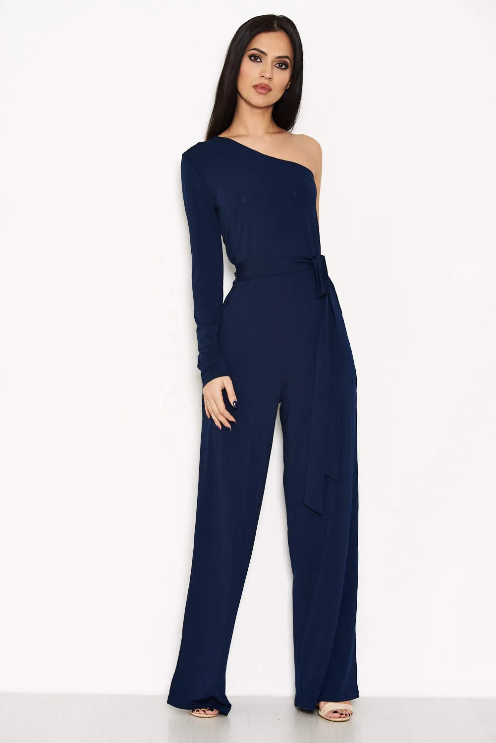 Navy One Shoulder Jumpsuit sold by AX Paris product image thumbnail 4