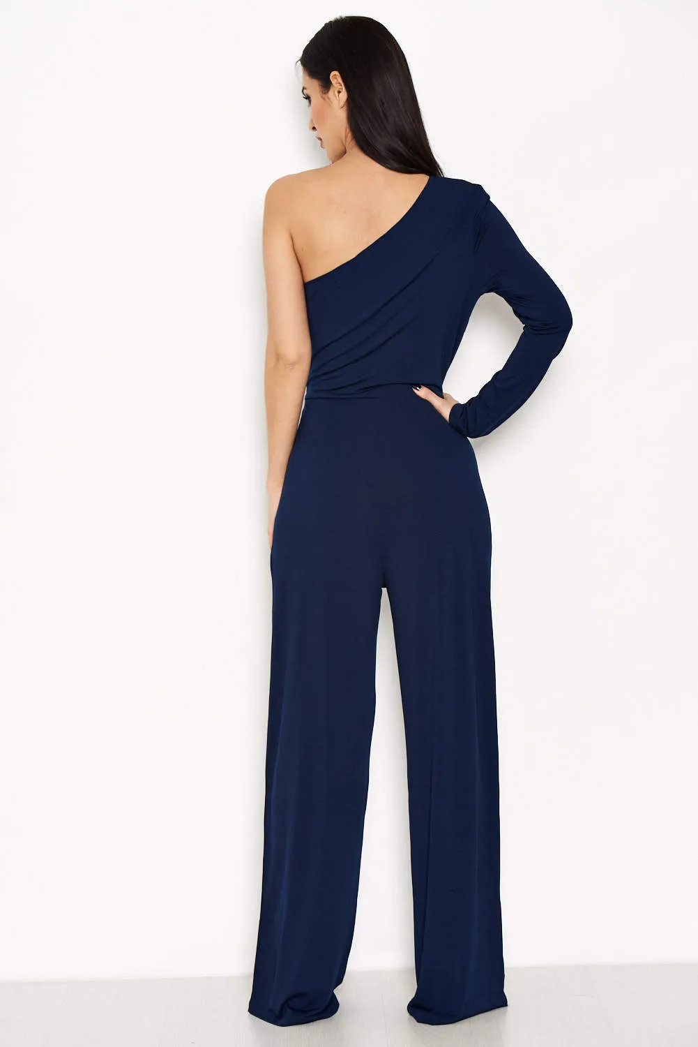 Navy One Shoulder Jumpsuit sold by AX Paris product image thumbnail 3