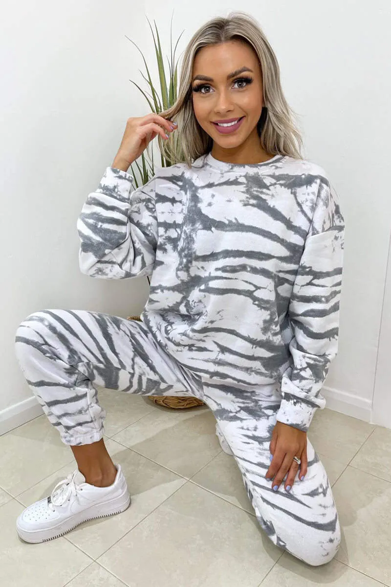 Grey Tie Dye Oversized Sweatshirt sold by AX Paris