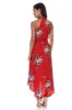 Red Floral Asymmetric Choker Neck Maxi Dress sold by AX Paris