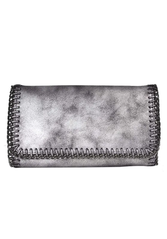 Grey Chain Detail Clutch Bag sold by AX Paris