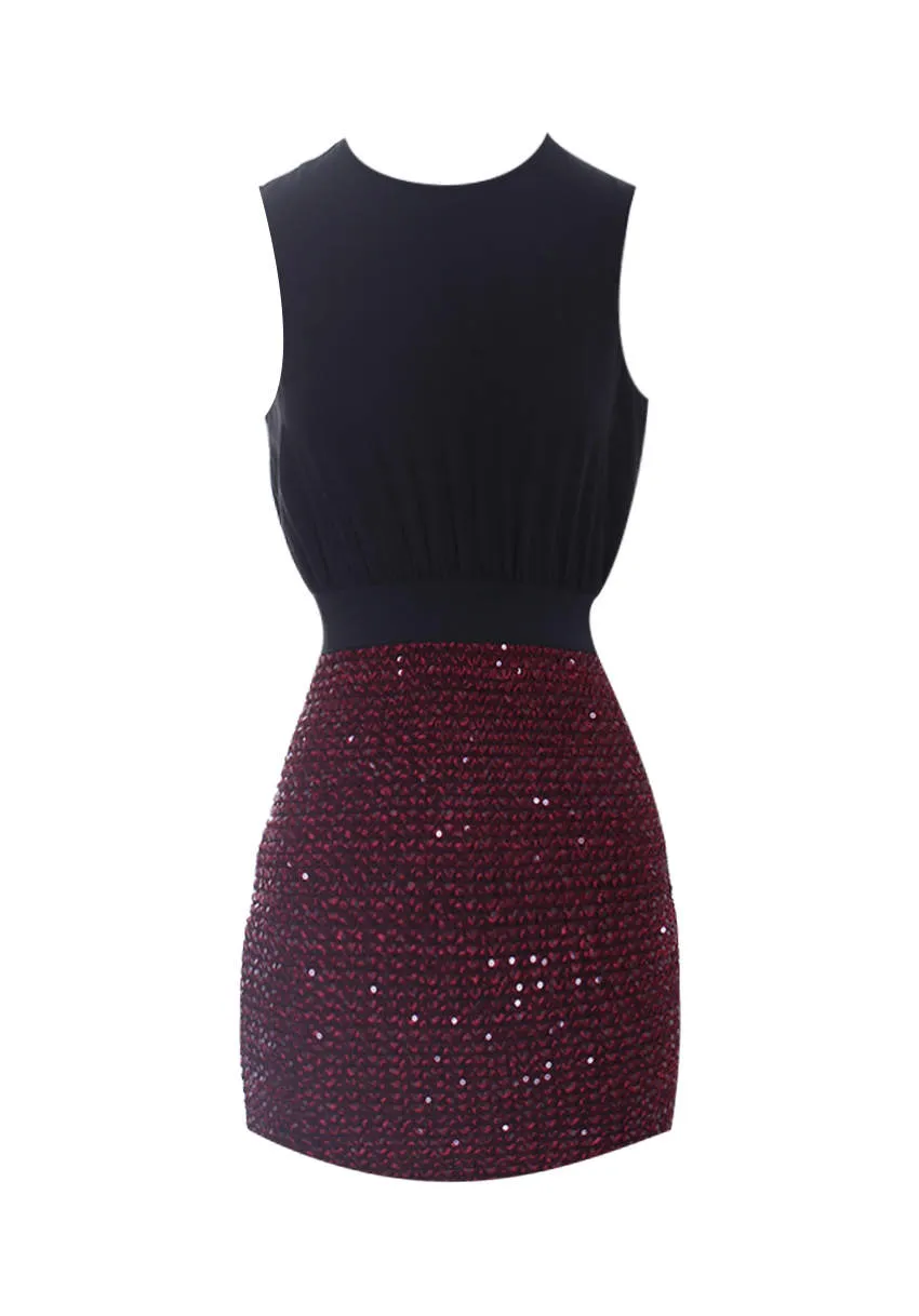 Black And Plum 2 in 1 Mini Dress sold by AX Paris product image thumbnail 4