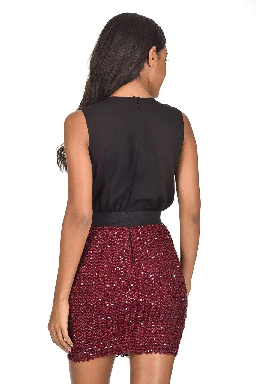 Black And Plum 2 in 1 Mini Dress sold by AX Paris product image thumbnail 3