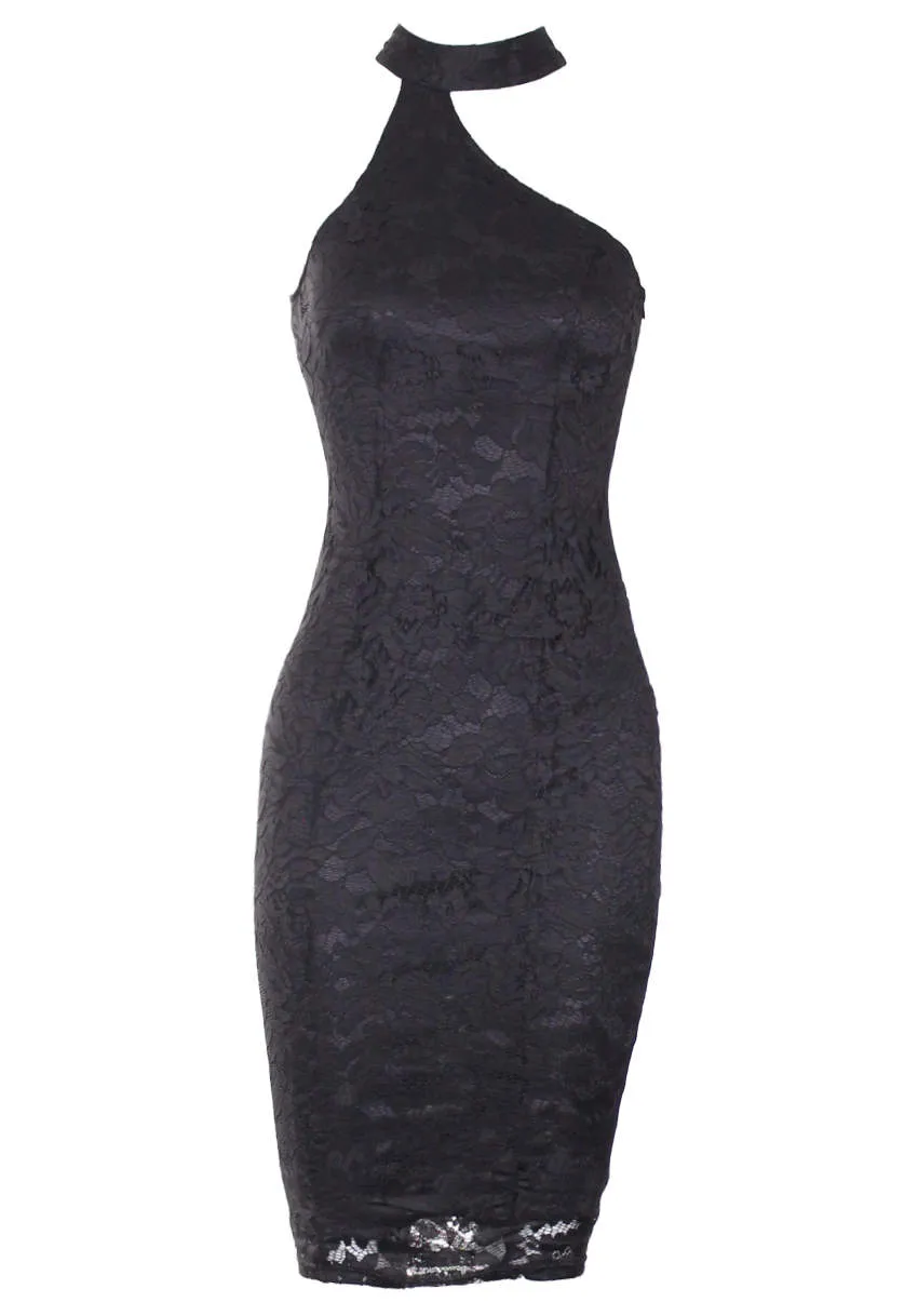 Black Lace Choker Bodycon Dress sold by AX Paris product image thumbnail 4