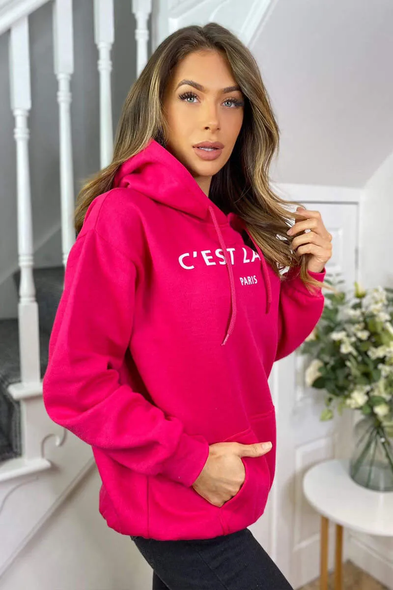 Cerise Cest La Vie Oversized Hoodie sold by AX Paris product image thumbnail 2