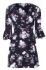 Black Floral Bell Sleeve Wrap Dress sold by AX Paris