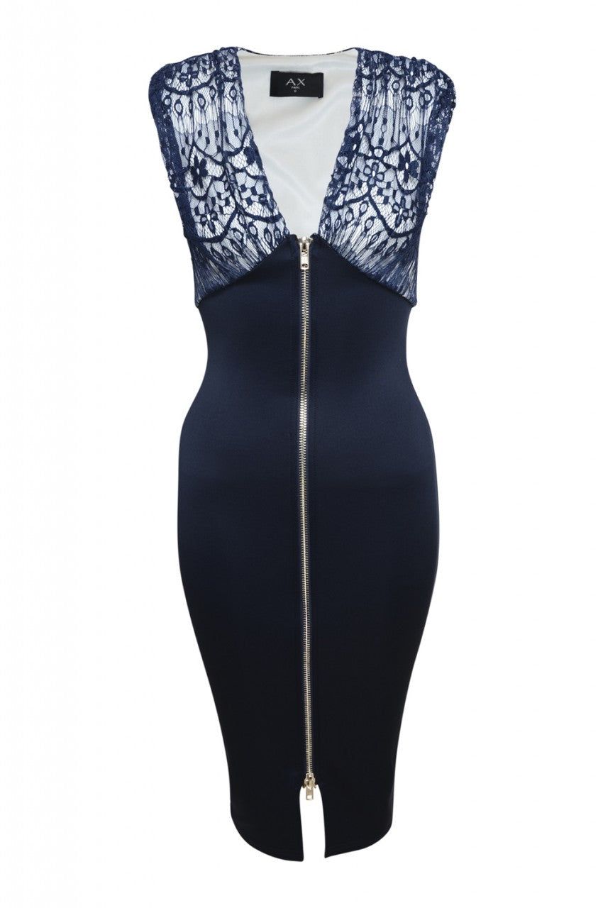 Lace Zip Front Bodycon Dress sold by AX Paris product image thumbnail 5