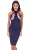 Navy Lace Floral Embroidery Midi Dress sold by AX Paris