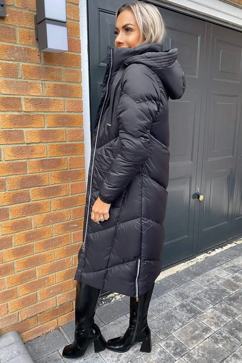 Black Long Puffer Coat sold by AX Paris product image thumbnail 2