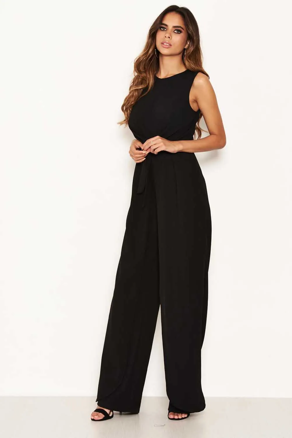 Black Knot Front Wide Leg Jumpsuit sold by AX Paris product image thumbnail 2