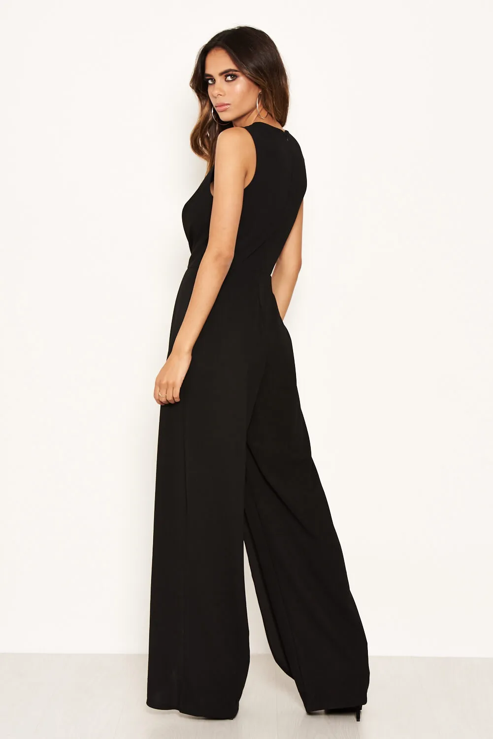 Black Knot Front Wide Leg Jumpsuit sold by AX Paris product image thumbnail 3