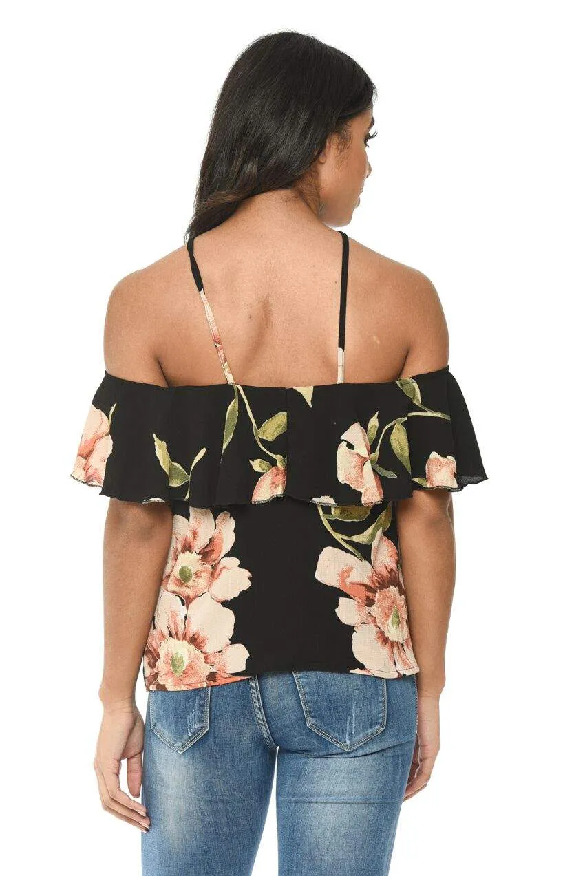 Black Floral Hatlerneck Top sold by AX Paris product image thumbnail 3