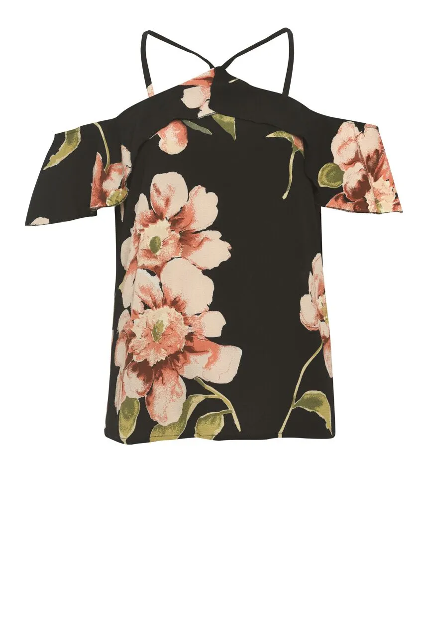 Black Floral Hatlerneck Top sold by AX Paris product image thumbnail 4