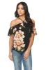 Black Floral Hatlerneck Top sold by AX Paris