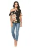Black Floral Hatlerneck Top sold by AX Paris