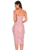 Pink Lace Strappy Midi Dress sold by AX Paris