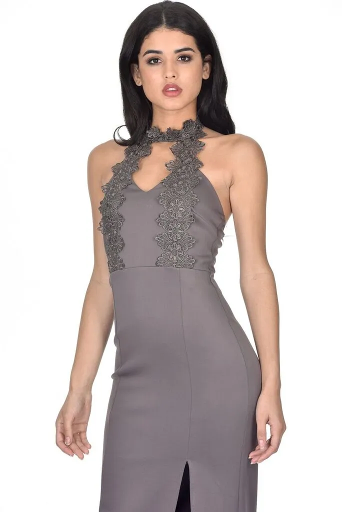 Pewter Maxi Dress With Choker Cut Out sold by AX Paris product image thumbnail 2