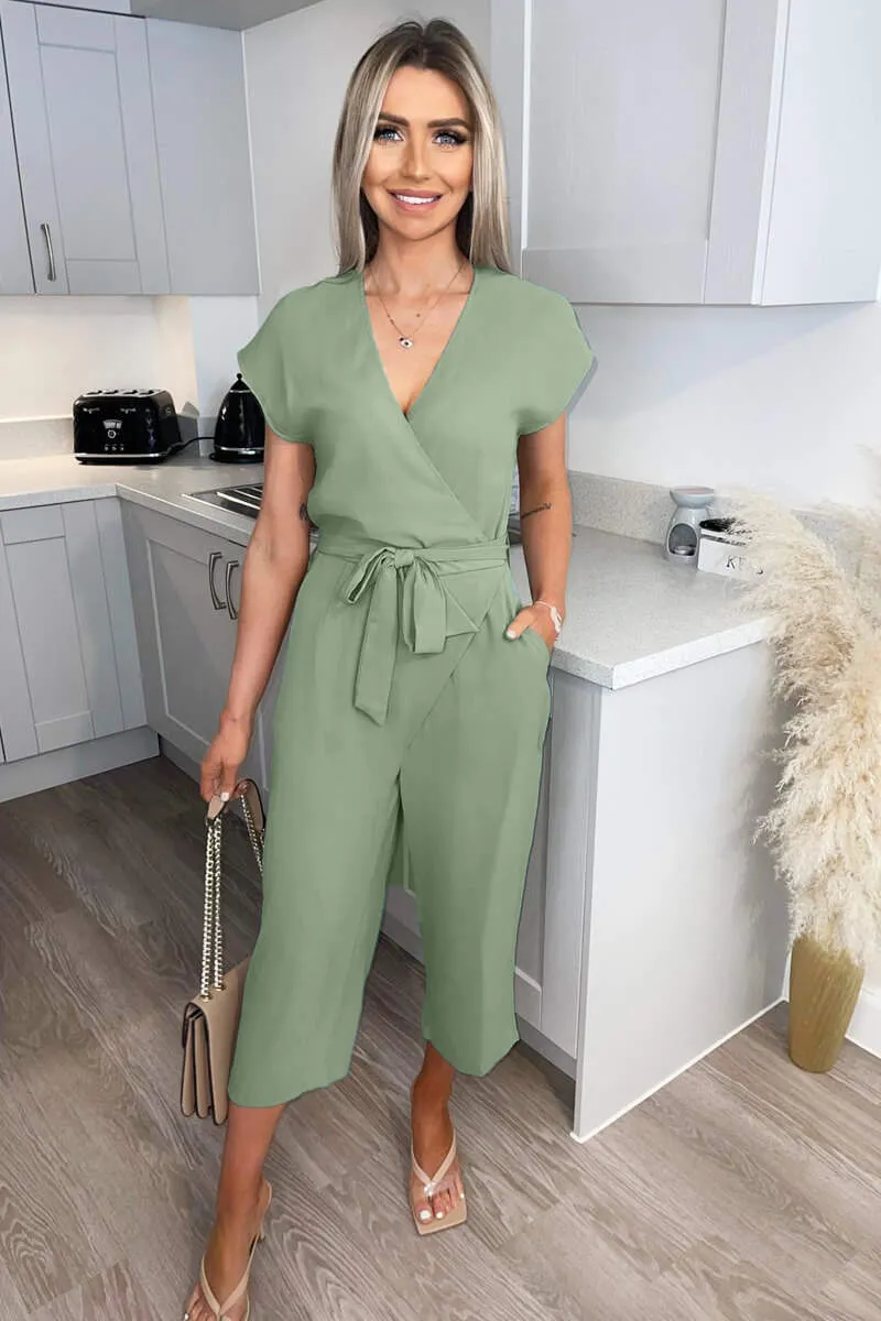 Sage Wrap Belted Jumpsuit sold by AX Paris product image thumbnail 2