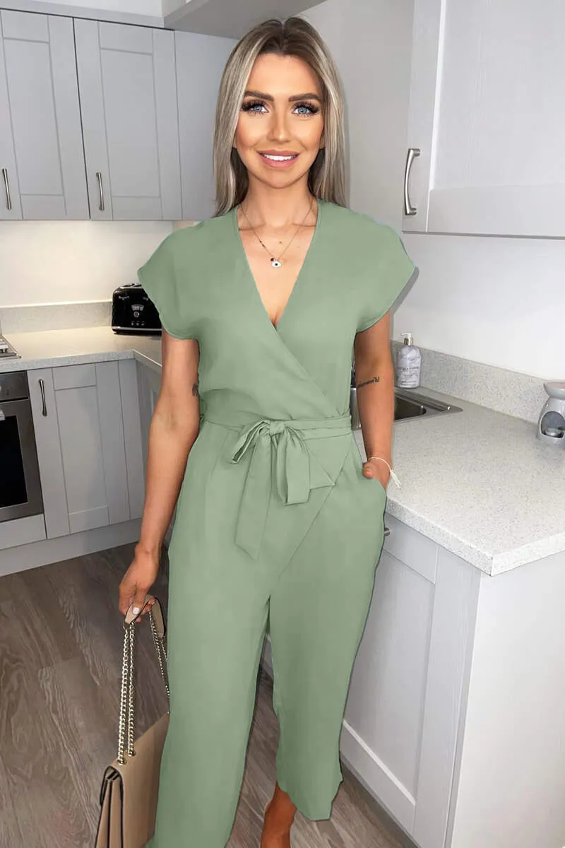 Sage Wrap Belted Jumpsuit sold by AX Paris product image thumbnail 3