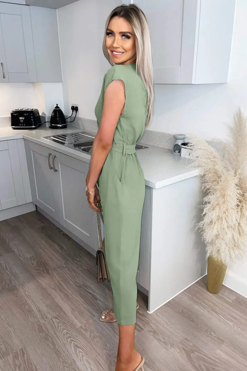 Sage Wrap Belted Jumpsuit sold by AX Paris product image thumbnail 4