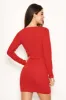 Red Long Sleeve Wrap Over Dress sold by AX Paris