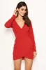 Red Long Sleeve Wrap Over Dress sold by AX Paris