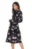 Black Floral Long Sleeve Swing Dress sold by AX Paris