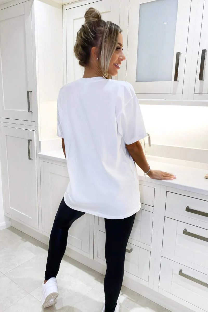 White Harvard Oversized Tee sold by AX Paris product image thumbnail 4