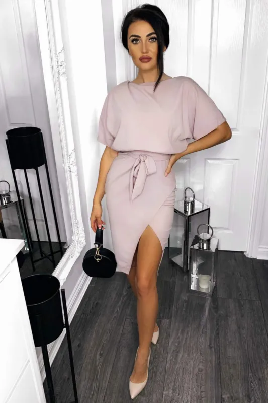 Mushroom Tie Waist Midi Dress sold by AX Paris